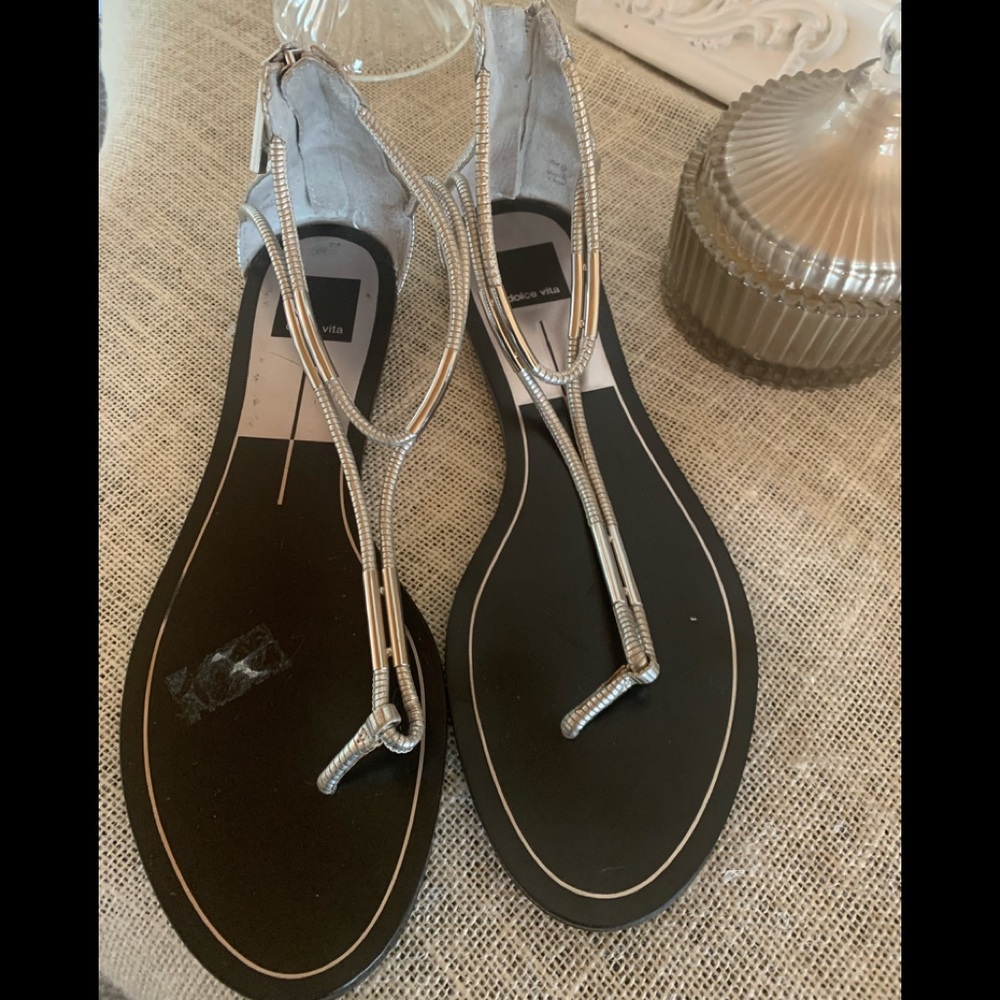Metallic sandals